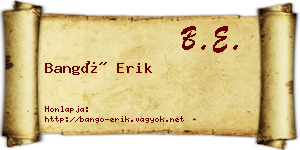 Bangó Erik névjegykártya