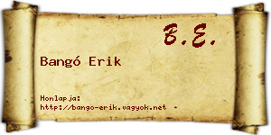Bangó Erik névjegykártya